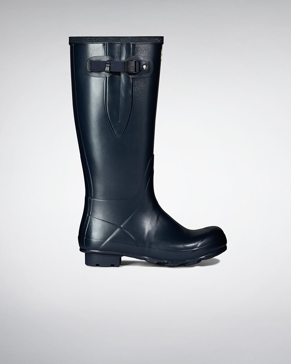Hunter Uzun Yağmur Çizmeleri Erkek Lacivert - Norris Field Side Adjustable - Türkiye VD2916485